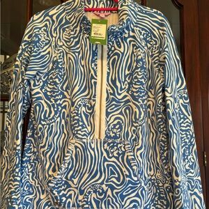 Lilly Pulitzer NWT Blue and White Night Swimming Popover